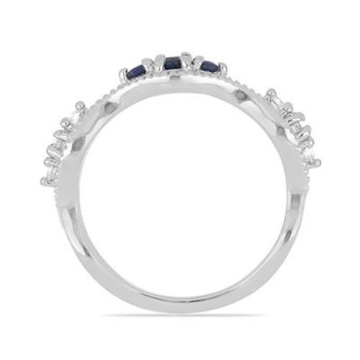 BUY REAL BLUE SAPPHIRE GEMSTONE RING IN STERLING SILVER